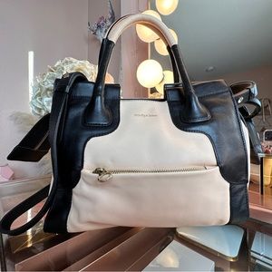 See by Chloe black two handle small tote with shoulder strap 100% leather.